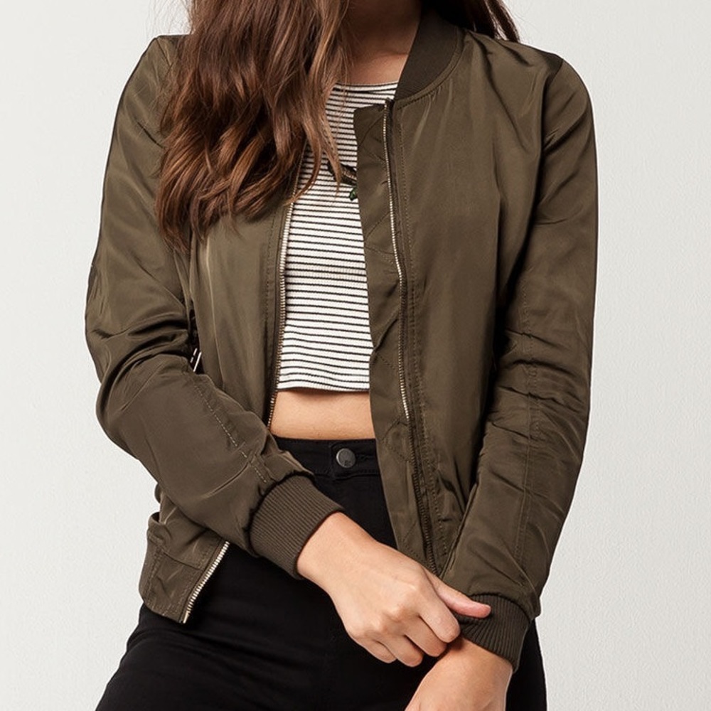 Ivy + Main Matte Satin Womens Bomber Jacket womens L